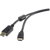 Image de Renkforce Câble adaptateur DisplayPort / HDMI DisplayPort mâle, HDMI-A mâle 1.80 m noir RF-4382727 avec noyau en ferrite,