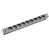 Image de Bachmann Bâti de prises ALU 48,30cm (19") 1U, 9x, gris clair RAL7035, contact de protection, 2 m, RAL 7035, sans interrupteur (333.401)