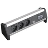 Image de BACHMANN Prise multiple de table 3 prises à contact de protection noir. 2 CAT5e RJ45 femelle/femelleEntrée de courant : GST18 - femelle. sans câble d'alimentation ( vendu séparément ) (339.1004)