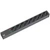 Image de Bachmann Bâti de prises 48,30cm (19") ÜSS, ALU, 8x, s noir, contact de protection, 2 m, 1UH, sans interrupteurAvec protection contre les surtensions 6,5 kA, affichage optique de fonctionnement et de panne (333.534)