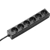 Image de BACHMANN SELLY Multiprise 6x contact de protection, noir, 1,5 m