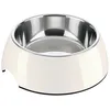 Image de Gamelle Pour Chien Hunter Mélamine Acier Inoxydable White 160 Ml (14,5 X 14,5 X 7 Cm)