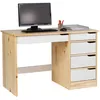 Image de Idimex - Bureau En Pin Massif Hugo, Naturel Et Lasuré Blanc