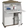 Image de Idimex - Bureau Secrétaire David, Lasuré Taupe Et Blanc