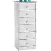 Image de Idimex   Chiffonnier En Pin Massif Blanc   6 Tiroirs Sur Rails Plastiques   Dimensions Monté 106 X 43 X 35 Cm   Design Simple Et Robuste