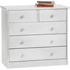 Image de Idimex - Commode En Pin Rondo, 2+3 Tiroirs, Lasuré Blanc