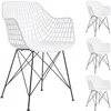 Image de Idimex - Lot De 4 Chaises Alicante, En Plastique Blanc Et Métal Noir
