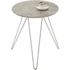 Image de Idimex - Table D'Appoint Benno, Avec Pieds En Épingle Métal Chromé Et Décor Béton Gris