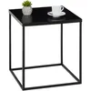 Image de Table D'Appoint Hilar Table Basse De Salon Table À Café Bout De Canapé Design Retro Vintage Industriel, Plateau Carré En Métal Noir