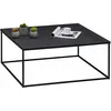Image de Idimex - Table Basse Carrée Hilar, Cadre Et Plateau En Métal Laqué Noir