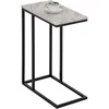 Image de Idimex - Table D'Appoint Rectangulaire Debora, En Métal Noir Et Décor Marbre Blanc