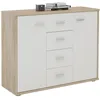 Image de Idimex - Buffet Salon Elodie L 89 Cm - Coloris Chêne Sonoma Et Blanc