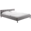 Image de Idimex - Lit Double Nizza, 160 X 200 Cm, Capitonné Avec Sommier, Revêtement En Tissu Gris
