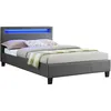 Image de Idimex - Lit Led Simple Mirando 120x190 Cm, Avec Sommier, Revêtement Synthétique Gris
