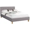 Image de Idimex - Lit Simple Lille, 120 X 190 Cm, Capitonné Avec Sommier, Revêtement En Tissu Gris