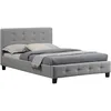 Image de Idimex - Lit Simple Jolien, 120 X 190 Cm, Capitonné Avec Sommier, Revêtement En Tissu Gris