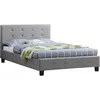 Image de Idimex - Lit Simple Marlon, 120 X 190 Cm, Capitonné Avec Sommier, Revêtement En Tissu Gris