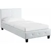 Image de Idimex - Lit Simple Reve, 90 X 190 Cm, Capitonné Avec Sommier, Revêtement Synthétique Blanc