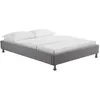 Image de Idimex - Lit Futon Double Nizza, 140 X 190 Cm, Avec Sommier, Revêtement En Tissu Gris