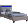 Image de Idimex - Lit Led Simple Molina 90x190 Cm, Avec Sommier, Revêtement Tissu Gris