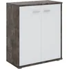 Image de Idimex - Buffet Salon Firmin L 60 Cm - Coloris Béton Foncé Et Blanc
