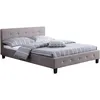 Image de Idimex - Lit Double Josy, 140 X 190 Cm, Capitonné Avec Sommier, En Tissu Gris