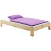 Image de Idimex   Lit Futon 140 X 200 Cm En Pin Massif Vernis Naturel   Structure Stable Avec Barre Centrale   Coins Arrondis Pour Sécurité
