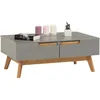 Image de Idimex - Table Basse Tibor, 2 Tiroirs Et 2 Niches, Lasuré Gris