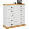 Image de Idimex - Commode Chambre Paris L 91 Cm En Bois Massif - Blanc Et Brun