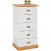 Image de Chiffonnier Paris L 48 Cm En Pin Massif - Blanc Et Brun
