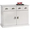 Image de Idimex   Buffet Blanc En Pin Massif   2 Tiroirs Et 2 Portes Battantes   Dimensions Monté 78x91x39 Cm   Style Traditionnel Pour Salle À Manger