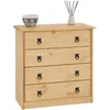 Image de Commode Enfant En Pin Massif Naturel   4 Tiroirs De Rangement   Dimensions 72 X 71 X 34 Cm (h X L X P)   Style Campagne Rustique   Caro-möbel