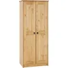 Image de Armoire En Pin Massif 2 Portes Battantes   Style Campagne Rustique   Dimensions 175 X 73 X 50 Cm   Finition Teintée Et Cirée   Caro-möbel