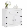 Image de Idimex   Buffet En Pin Massif Blanc   2 Tiroirs Et 2 Portes Battantes   Dimensions 76 X 87 X 40 Cm   Style Mexicain Et Campagnard