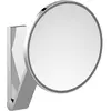 Image de KEUCO iLook_move Miroir de soins de beauté, éclairé, rond, chromé, avec passage de câble encastré pour interrupteur d'éclairage ambiant, 17612019003