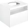Image de KEUCO STAGELINE Meuble sous-lavabo pour vasques à poser, 1 tiroir frontal, 650x550x490mm, 1 trou pour robinetterie à droite, avec éclairage LED, 32855970100