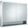 Image de KEUCO Royal Lumos armoire de toilette murale 2 portes, porte courte, étagère ouverte, 1000mm, 14324171301