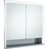 Image de KEUCO Royal Lumos armoire de toilette encastrable 2 portes, porte courte, étagère ouverte, 800mm, 14332171301