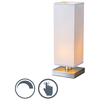Image de Lampe de table avec fonction tactile, abat-jour gris, lampe de chevet grise 35 cm