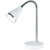 Image de Belle lampe de table LED avec abat-jour en blanc Lampe de bureau avec bras flexible