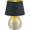 Image de Lampe de table en céramique LUXOR 35cm, abat-jour en tissu noir/or Ø24cm