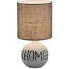 Image de Lampe De Table Esna Attacco E14 En Céramique Blanche Avec Cappuccino Paralume R50651025
