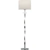 Image de Lampadaire LED NANDOR avec abat-jour en tissu blanc et structure éclairée