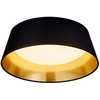 Image de Plafonnier LED PONTS avec abat-jour en tissu Ø34cm hauteur 12cm en noir/or