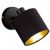 Image de Spot mural avec abat-jour en tissu noir/or Applique orientable Ø12cm