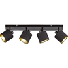 Image de HOFTRONIC - Plafonnier LED Tommy 4 spots inclinables E14 Noir