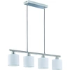 Image de Lustre TOMMY argent-blanc 4xE14x28W, abat-jour en tissu, dimensions : 150x75x12 cm, IP20, RL