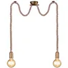 Image de Suspension Trio Rope Doré/beige 2xe27 Ø12 Cm Réglable