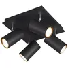 Image de Plafonnier Carré 4 Spots Orientables Marley Noir Trio Lighting