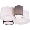 Image de Plafonnier HOTEL 4 flammes, abat-jour en tissu multicolore, largeur 50cm